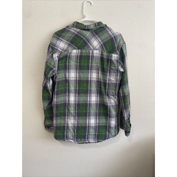 Saddlebred Flannel‎ Shirt Jacket Quilted Lined Green Plaid Mens Medium - Picture 9 of 9
